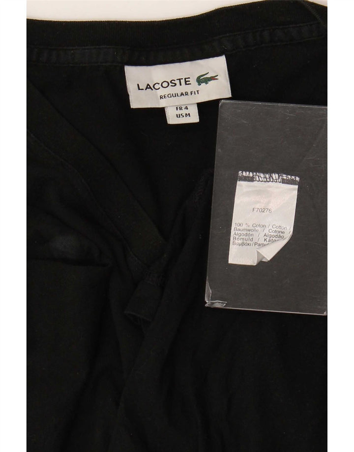 Ανδρικό T-Shirt Lacoste κανονική εφαρμογή Top size 4 Μεσαίο μαύρο βαμβακερό