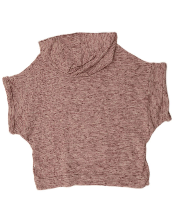 ADIDAS Γυναικείο κοντομάνικο μπλούζα με κουκούλα UK 8 Small Burgundy