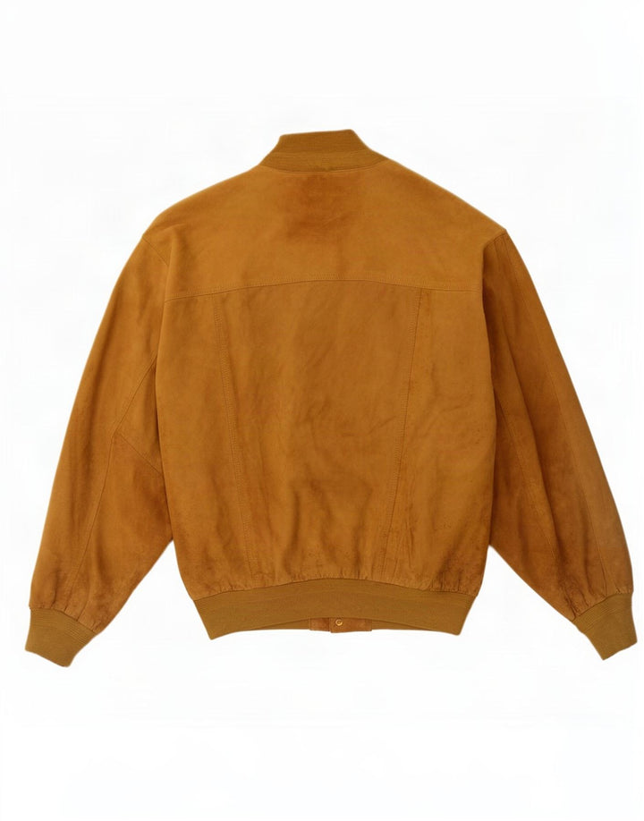 Vintage Ανδρικό Suede Bomber Jacket IT 56 3XL Beige Leather