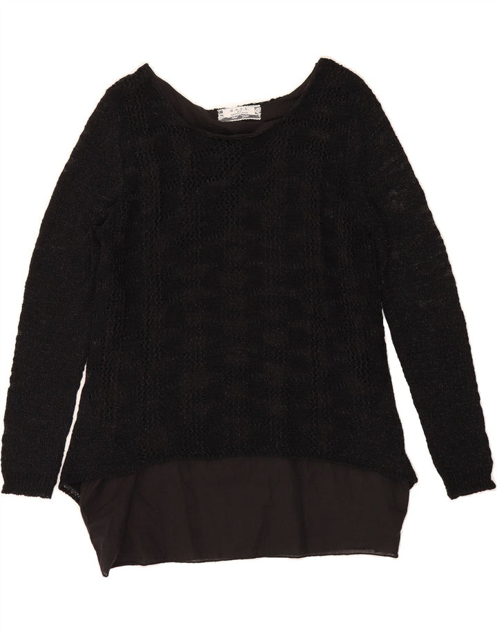D.E.C.K. BY DECOLLAGE Womens Top Long Sleeve UK 16 Large Black Polyester Vintage D.e.c.k. By Decollage and Second-Hand D.e.c.k. By Decollage from Messina Hembry 