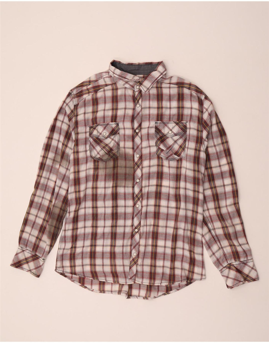 Ανδρικό καρό φανελένιο πουκάμισο BKE XL Βουργουνδό βαμβακερό