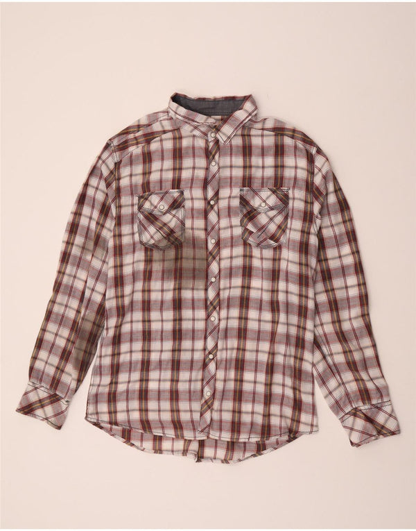 Ανδρικό καρό φανελένιο πουκάμισο BKE XL Βουργουνδό βαμβακερό