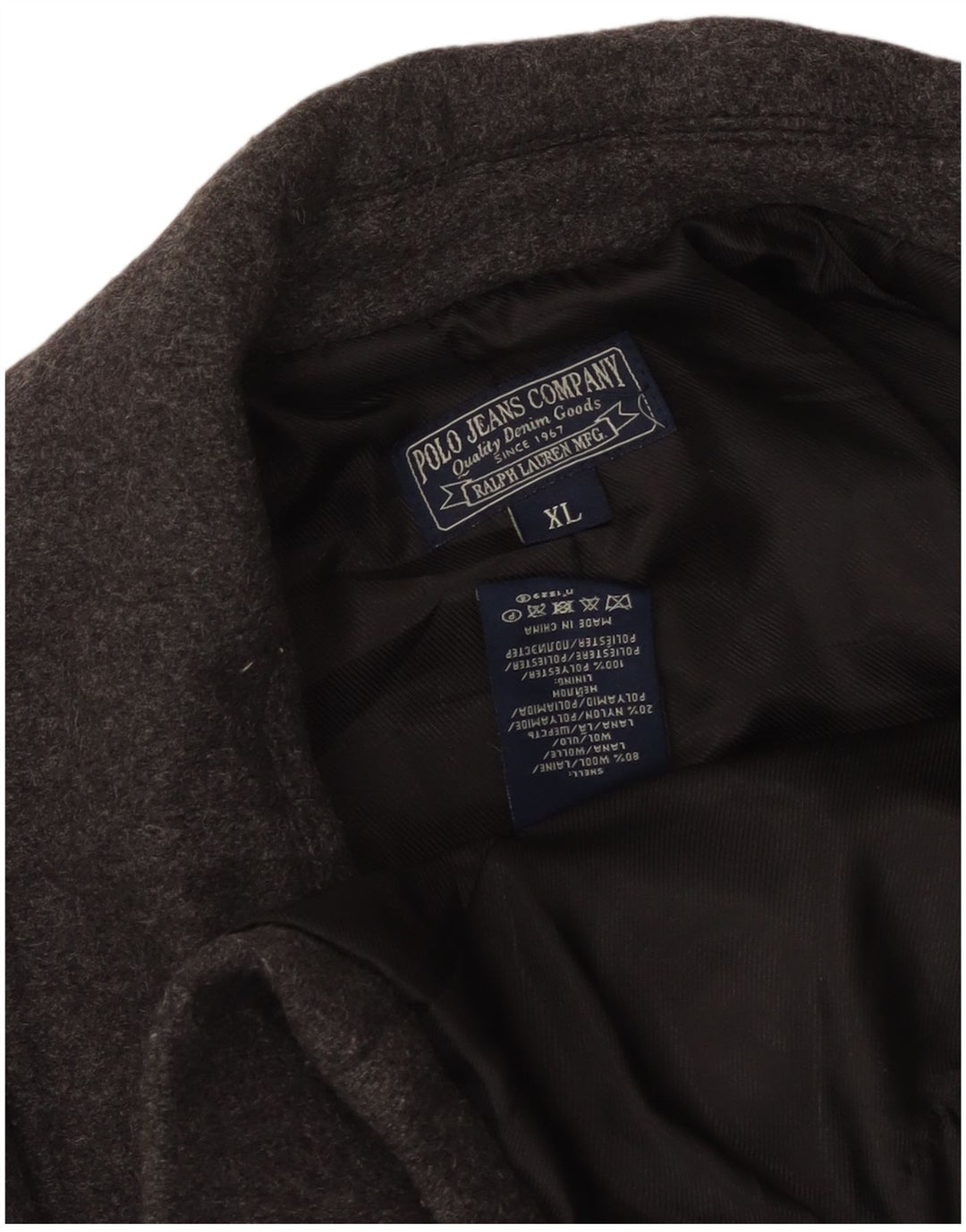 Polo Ralph Lauren Γυναικείο παλτό μπιζελιού UK 18 XL Γκρι μαλλί