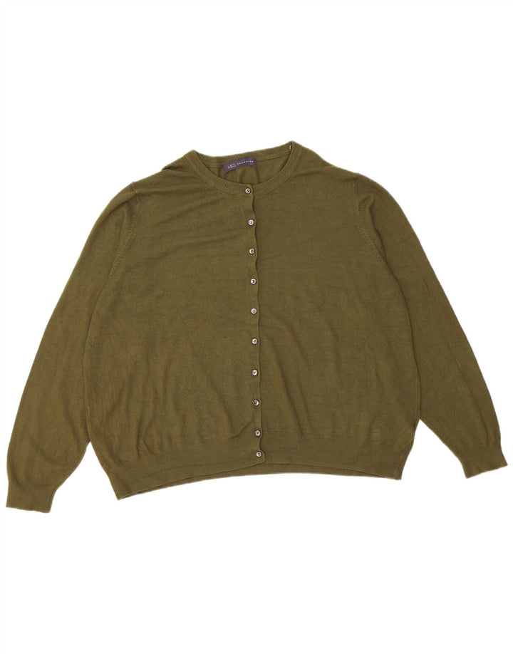 Marks & Spencer Γυναικεία ζακέτα πουλόβερ UK 22 3XL Khaki Viscose