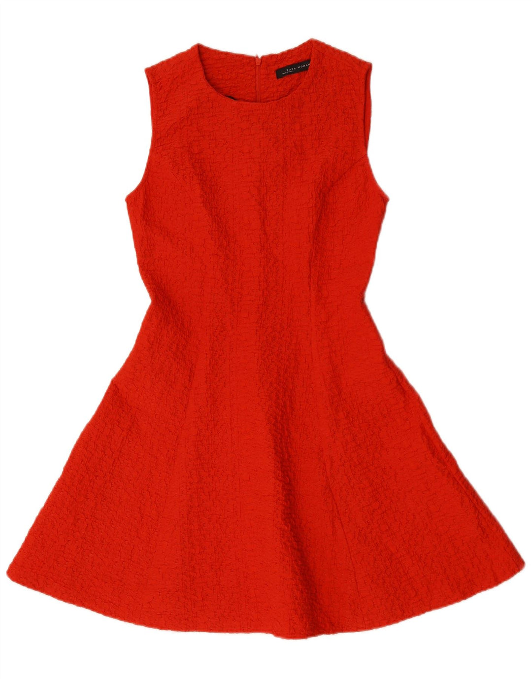 Zara Γυναικείο Αμάνικο Φόρεμα A-Line UK 8 Small Red Polyester