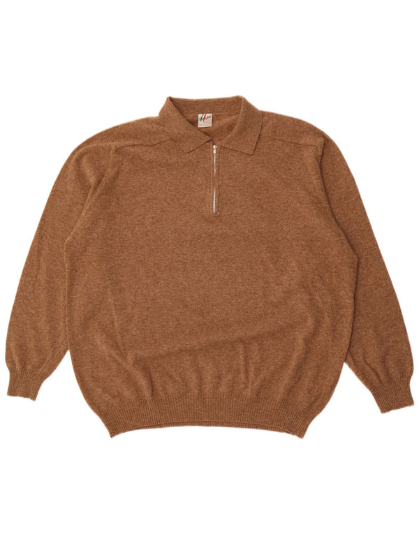 Walbusch Ανδρικό Στούντιο Πουλόβερ Pitti Polo Neck Jumper IT 58/50 2XL Καφέ