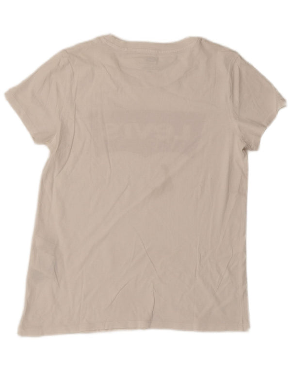 Γυναικείο γραφικό μπλουζάκι Levi's Top UK 10 Small λευκό βαμβακερό