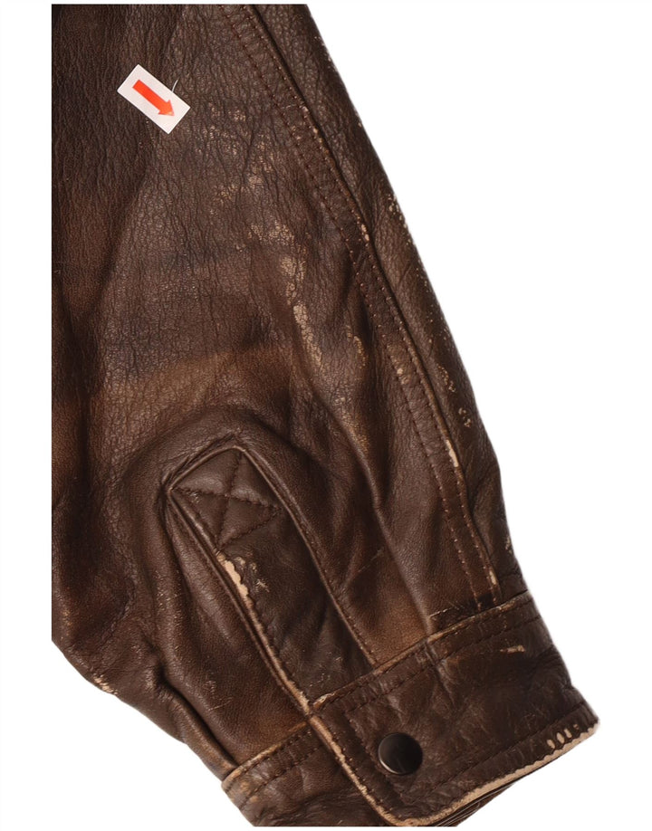 Harajuku Mother Ανδρικό Δερμάτινο Μπουφάν UK 40 Large Brown Δερμάτινο