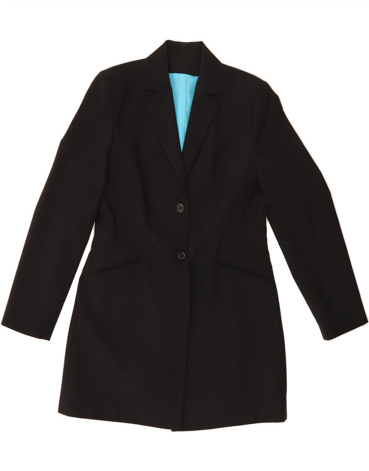 DOROTHY PERKINS Womens Longline 2 Button Blazer Jacket UK 12 Medium  Black Vintage Dorothy Perkins and Second-Hand Dorothy Perkins from Messina Hembry 