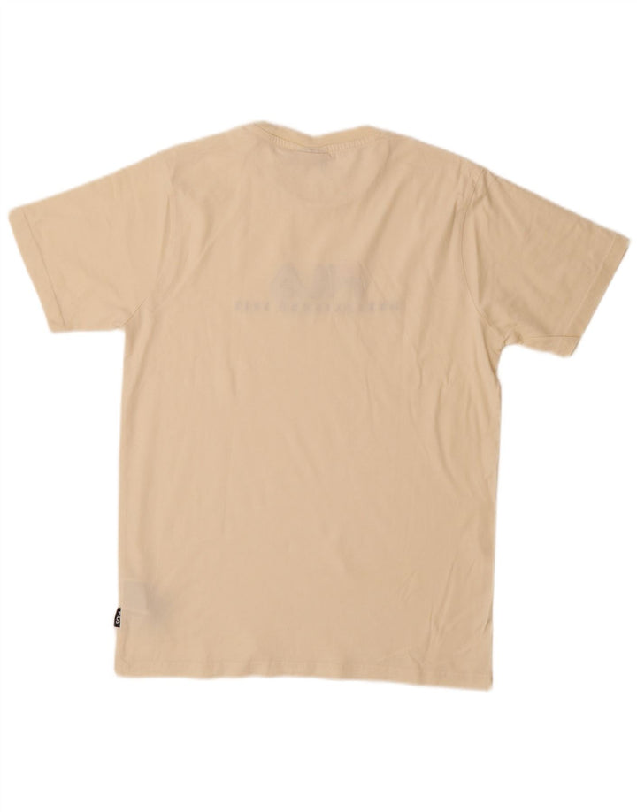 Fila Ανδρικό γραφικό T-Shirt Top Μικρό μπεζ βαμβακερό