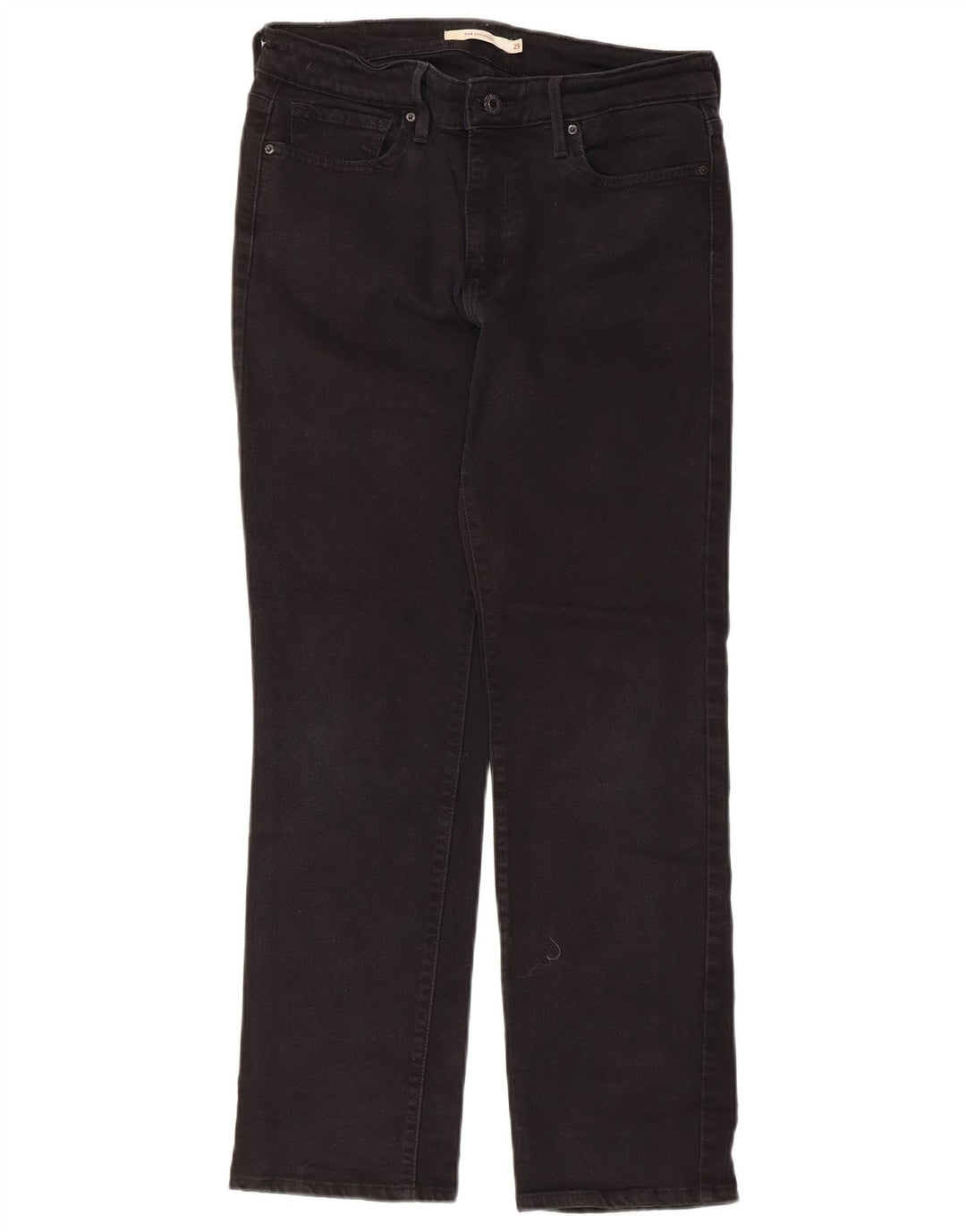 Levi's Womens 714 Straight Jeans W29 L30 Μαύρο Βαμβακερό