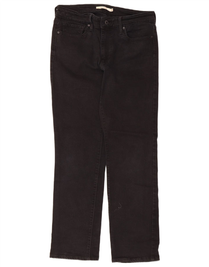 Levi's Womens 714 Straight Jeans W29 L30 Μαύρο Βαμβακερό