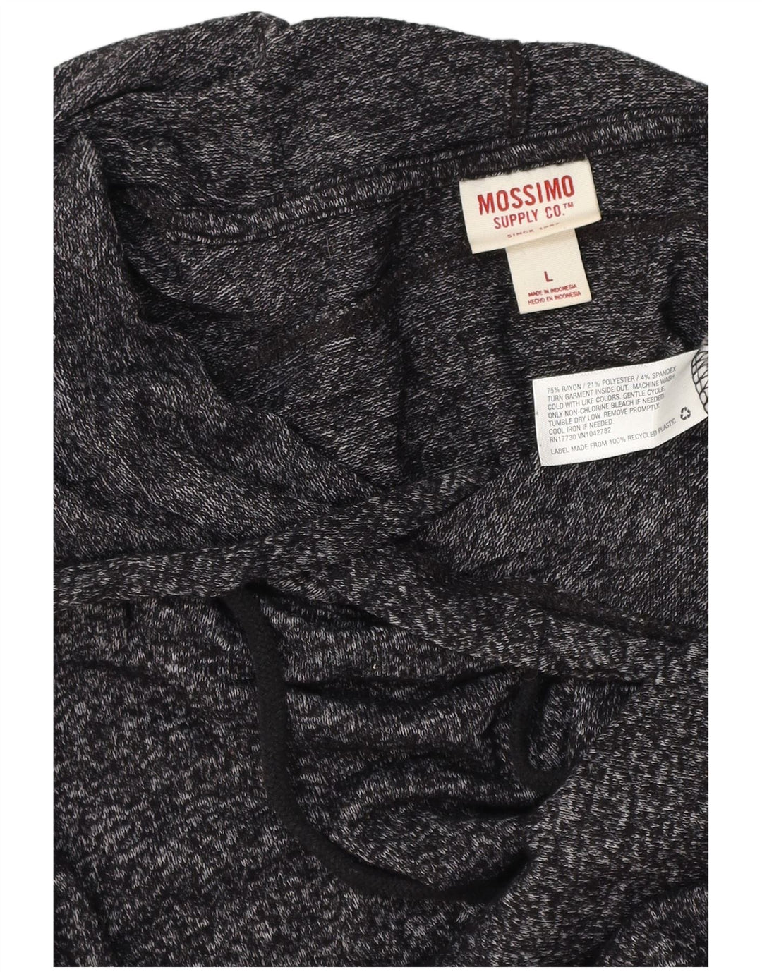 MOSSIMO Γυναικεία μπλούζα με κουκούλα Longline Top 16 Large Grey Flecked Rayon