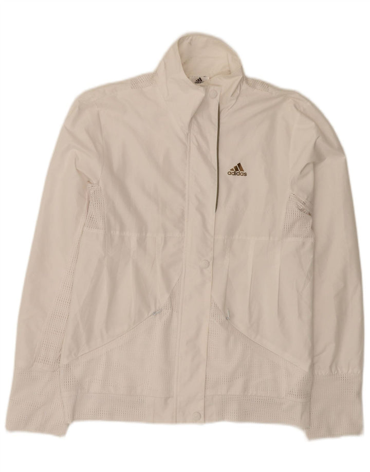 Γυναικεία αθλητική φόρμα Adidas Top Jacket UK 12 Medium White Polyester