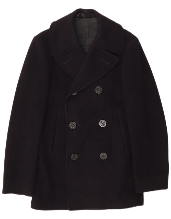 Vintage Ανδρικό παλτό μπιζελιού UK 34 XS Navy Blue Wool