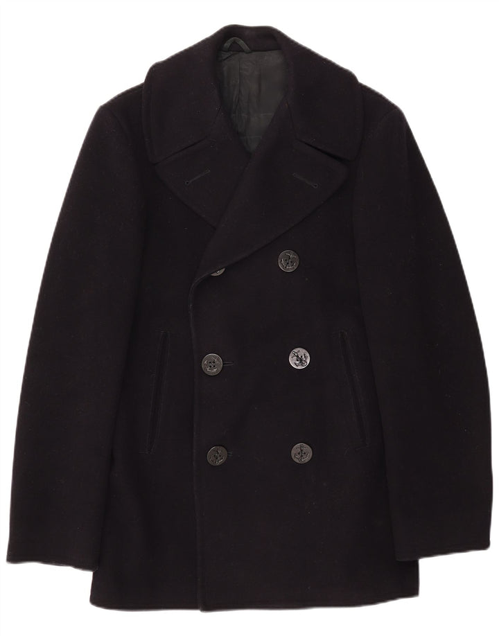 Vintage Ανδρικό παλτό μπιζελιού UK 34 XS Navy Blue Wool