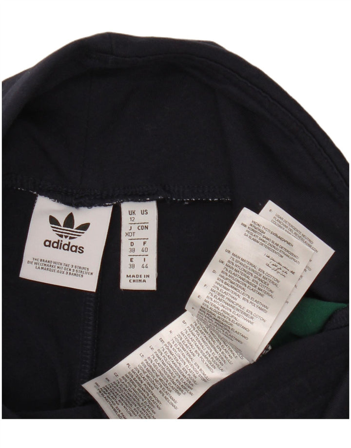 Γυναικείο κολάν ADIDAS UK 12 Medium Navy Blue Colourblock Βαμβακερό