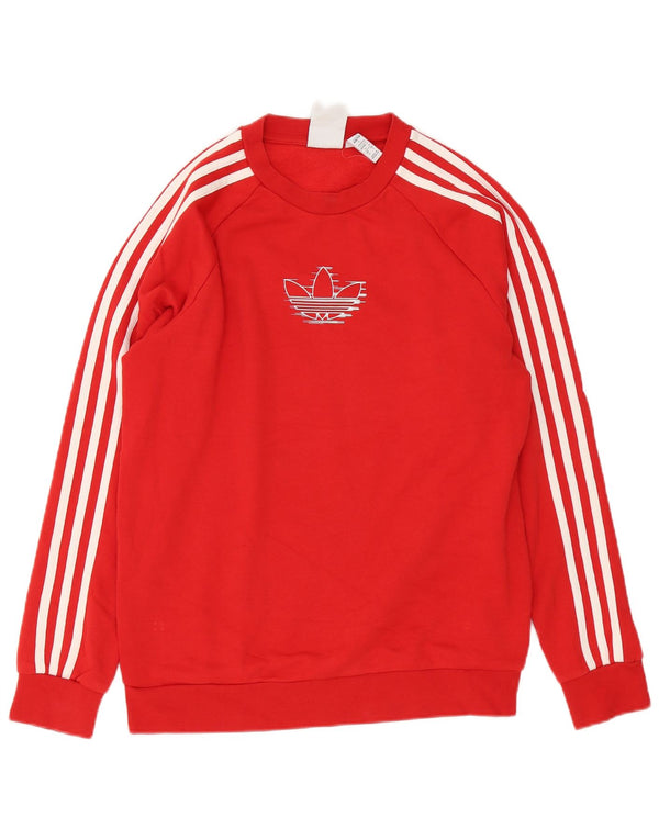 Ανδρικό γραφικό φούτερ Adidas Jumper Μικρό κόκκινο βαμβακερό