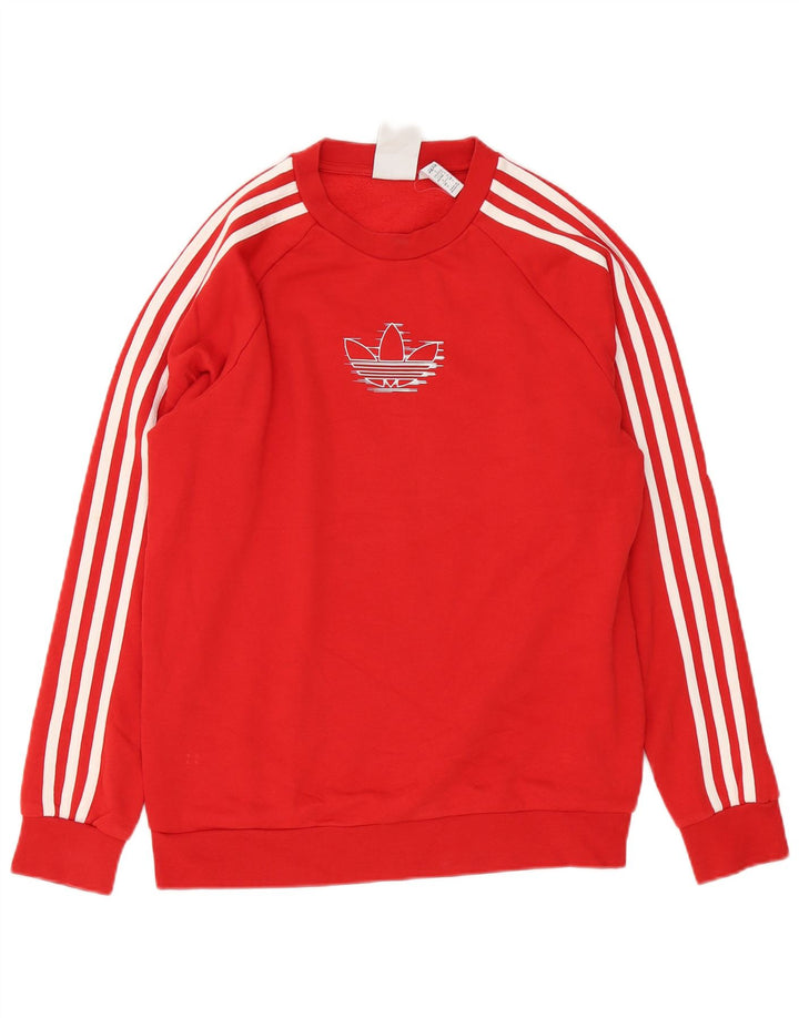 Ανδρικό γραφικό φούτερ Adidas Jumper Μικρό κόκκινο βαμβακερό