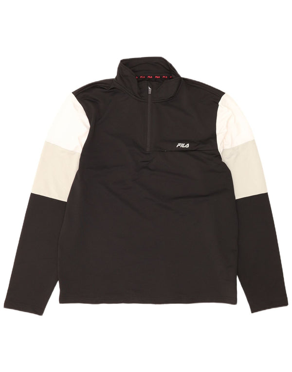 Ανδρική φόρμα πουλόβερ με φερμουάρ FILA Top XL Μαύρο Colourblock Πολυεστέρας