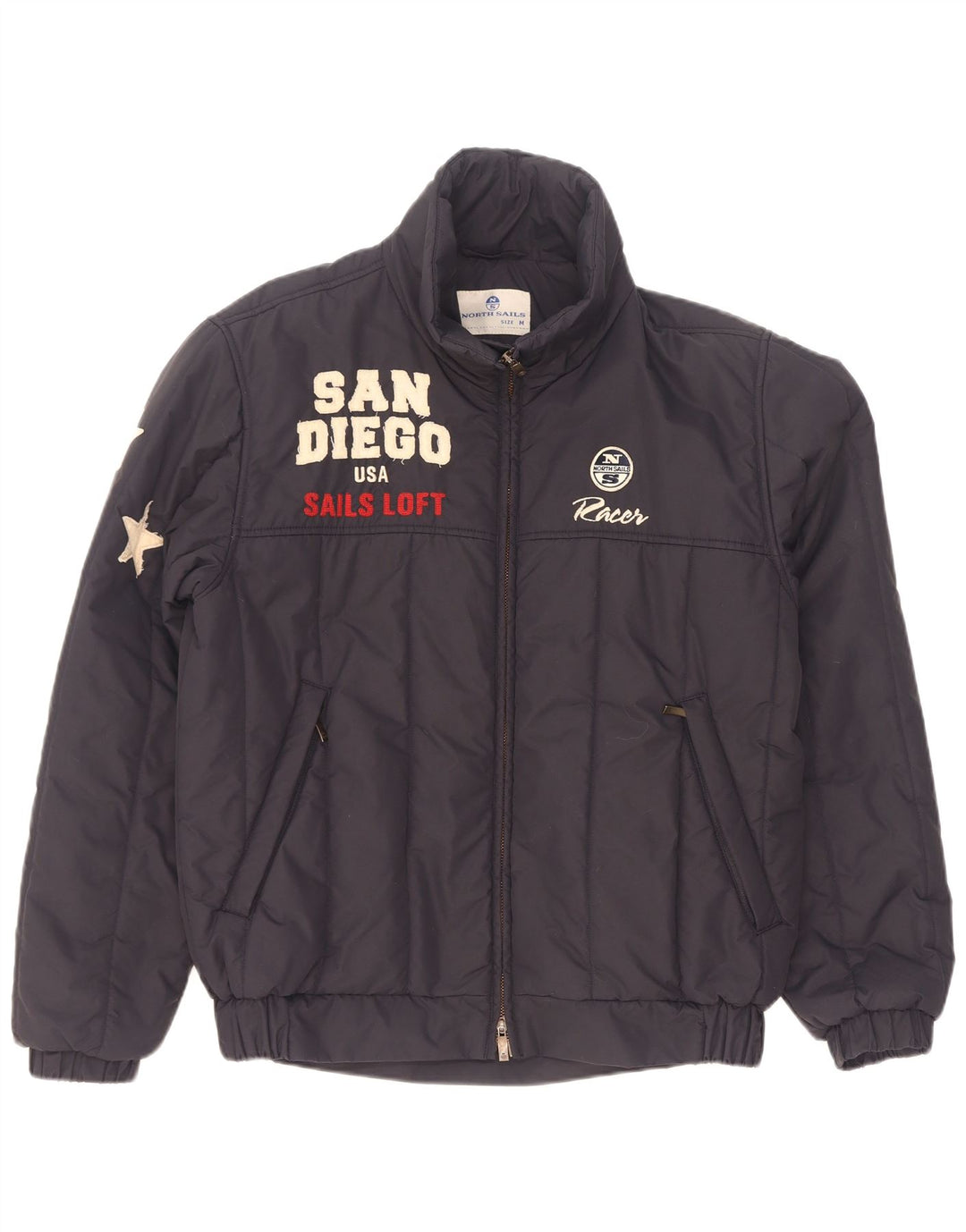 North Sails Ανδρικό γραφικό μπουφάν με επένδυση UK 38 Medium Navy Blue Polyamide