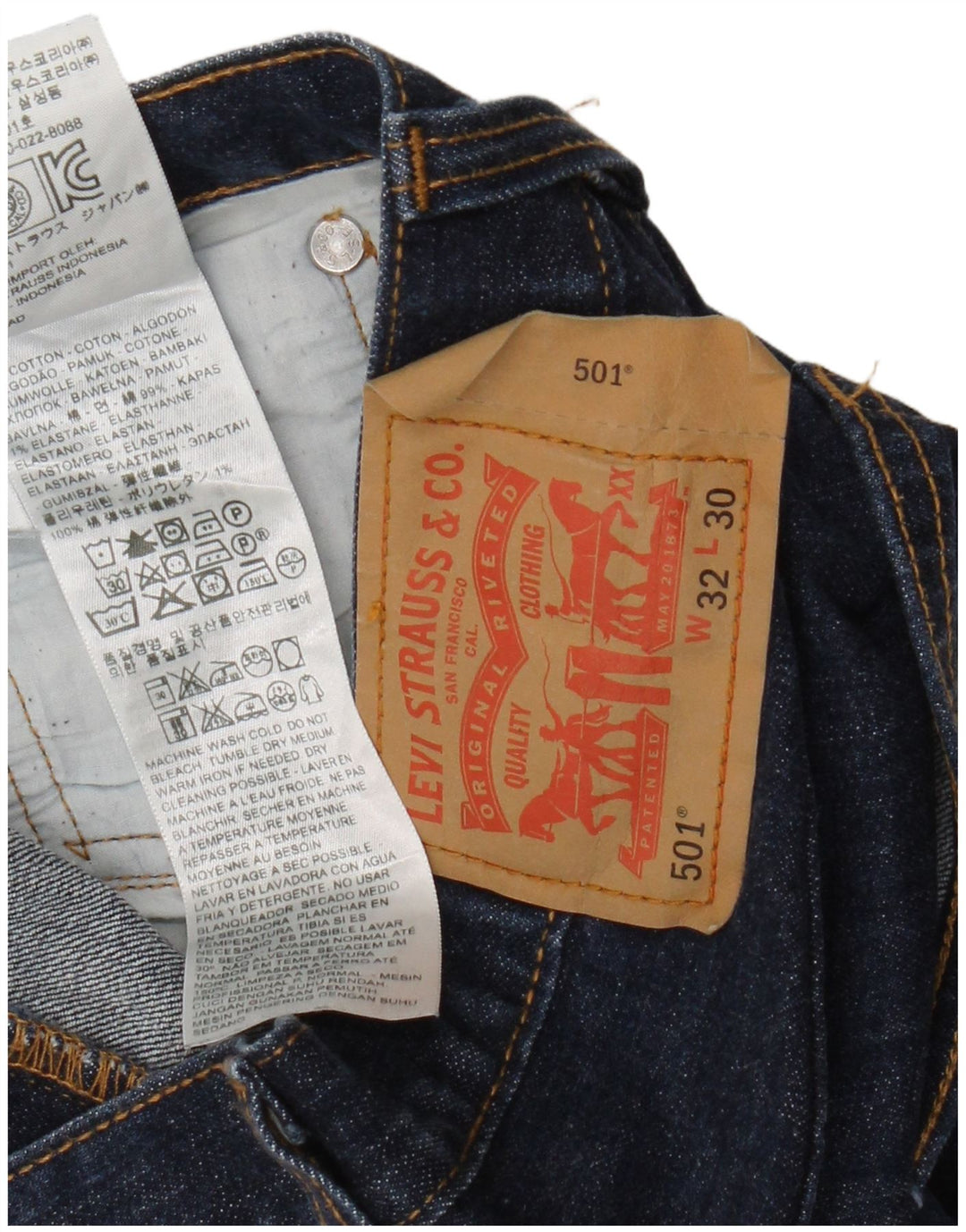 Ανδρικό τζιν σορτς Levi's 501 W32 Βαμβακερό μεσαίο μπλε ναυτικό