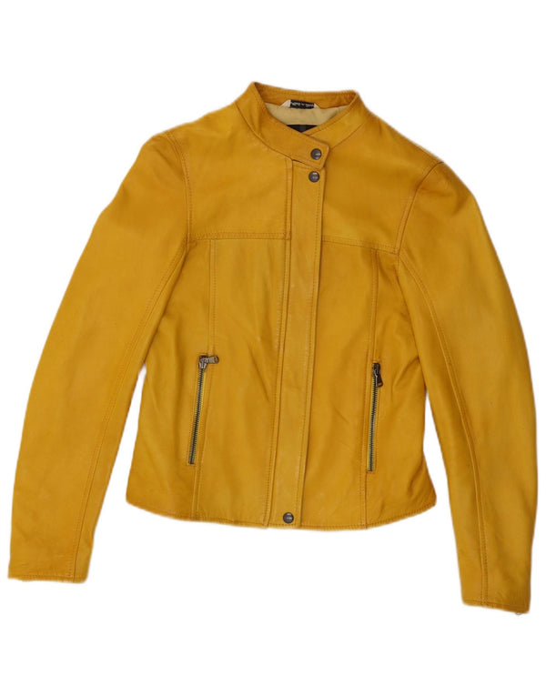 Bayside Γυναικείο Δερμάτινο Μπουφάν Biker IT 44 Medium Yellow Leather