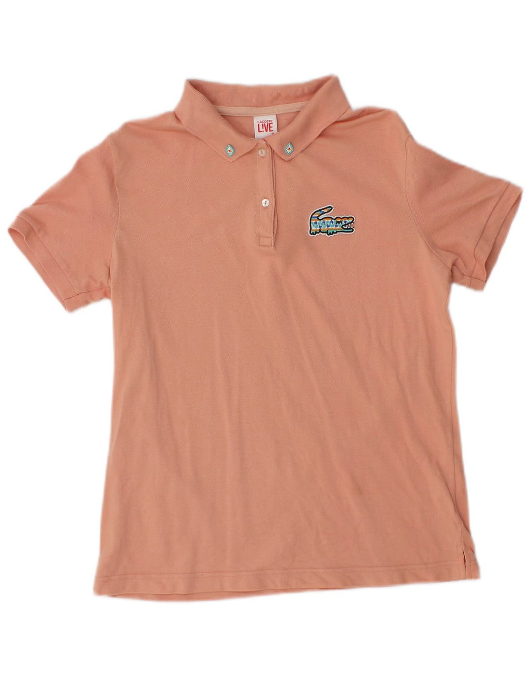 Γυναικείο πουκάμισο πόλο Lacoste UK 12 μεσαίο ροζ βαμβακερό