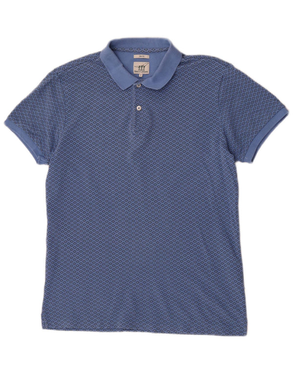 Henry Cottons Ανδρικό πουκάμισο Polo Slim Fit Medium Blue Geometric