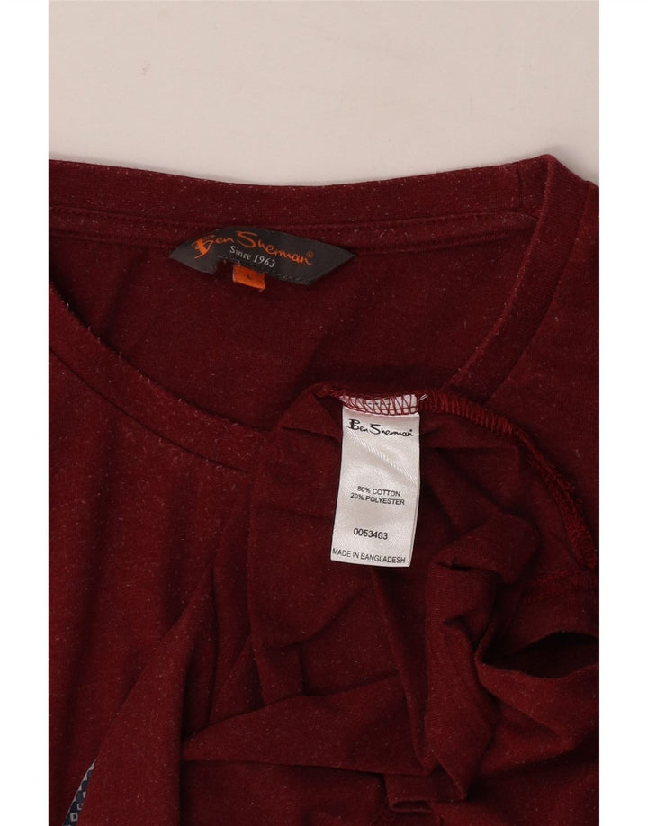 Ben Sherman Ανδρικό γραφικό T-Shirt Top μεγάλο κόκκινο βαμβακερό