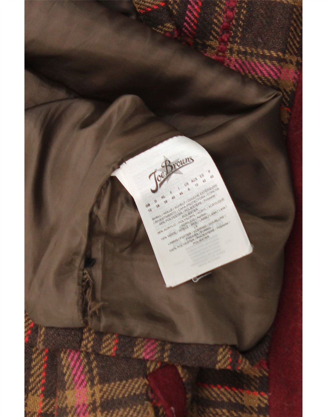 JOE BROWNS Γυναικεία μίνι φούστα UK 12 Medium W32 Brown Check Acrylic