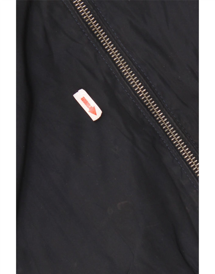 Zara Ανδρικό Bomber Jacket UK 40 Large Navy Blue Polyester