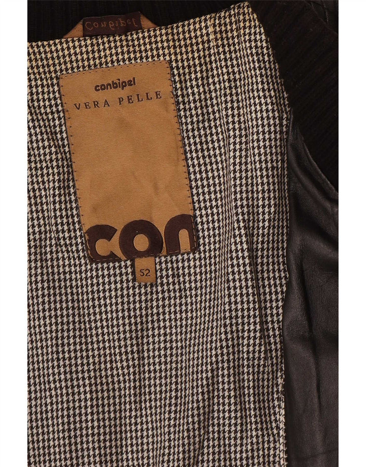 Ανδρικό δερμάτινο μπουφάν Conbipel IT 52 Large Black Colourblock
