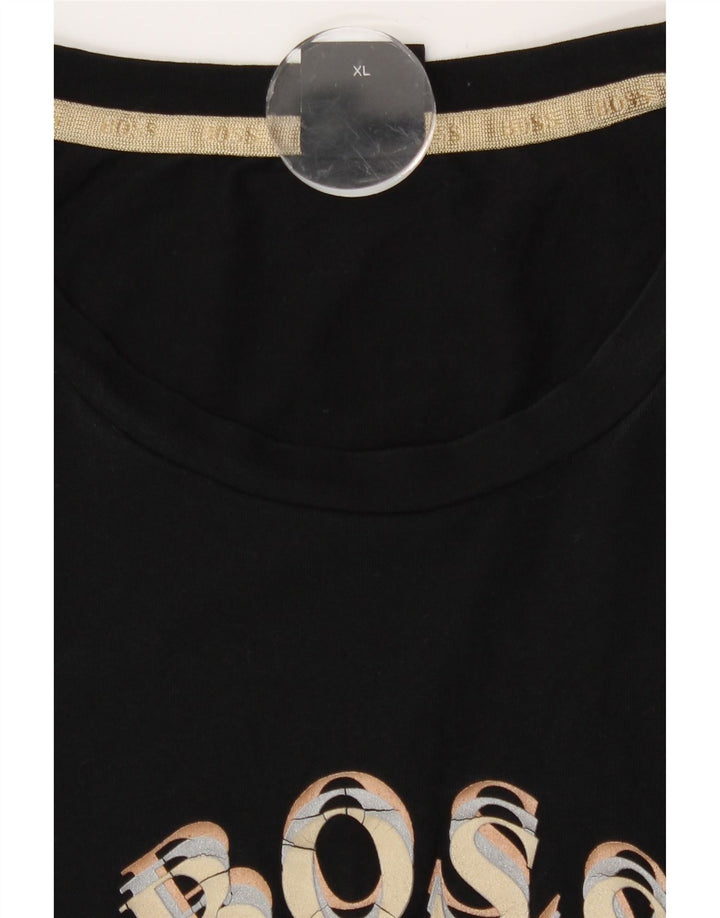 Ανδρικό γραφικό T-Shirt Hugo Boss Top XL Μαύρο βαμβακερό