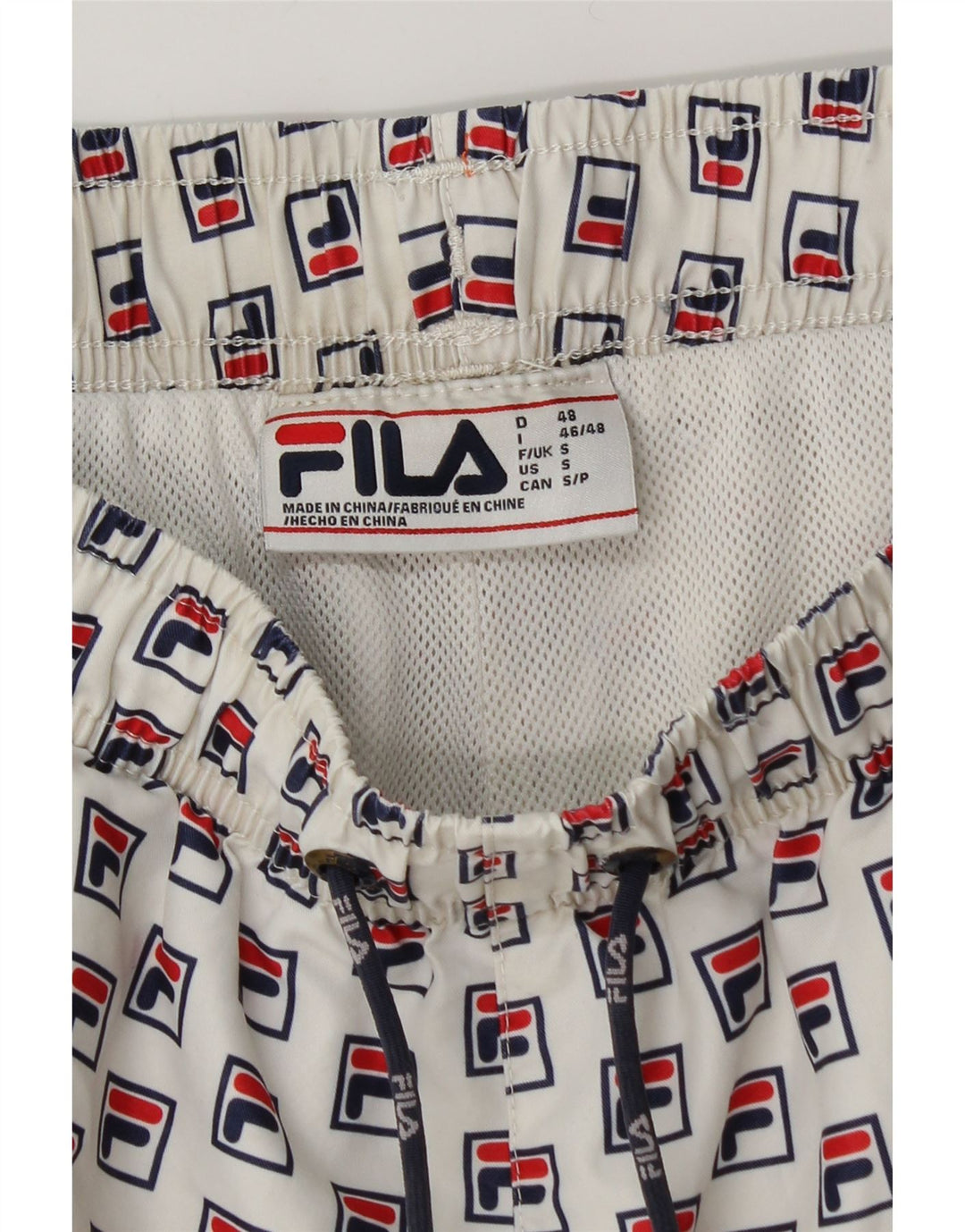 Ανδρικό γραφικό σορτς κολύμβησης FILA Μικρό λευκό πολυεστέρα