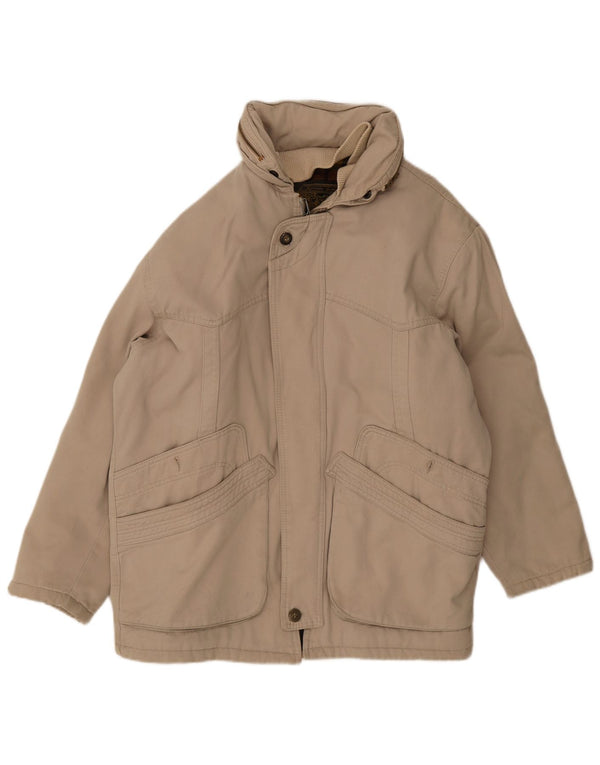 Vintage Ανδρικό μπουφάν Parka με κουκούλα UK 40 μεγάλο μπεζ βαμβακερό