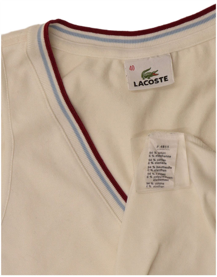 Γυναικείο Γιλέκο Lacoste Top Size 40 Βαμβακερό μεσαίο εκρού
