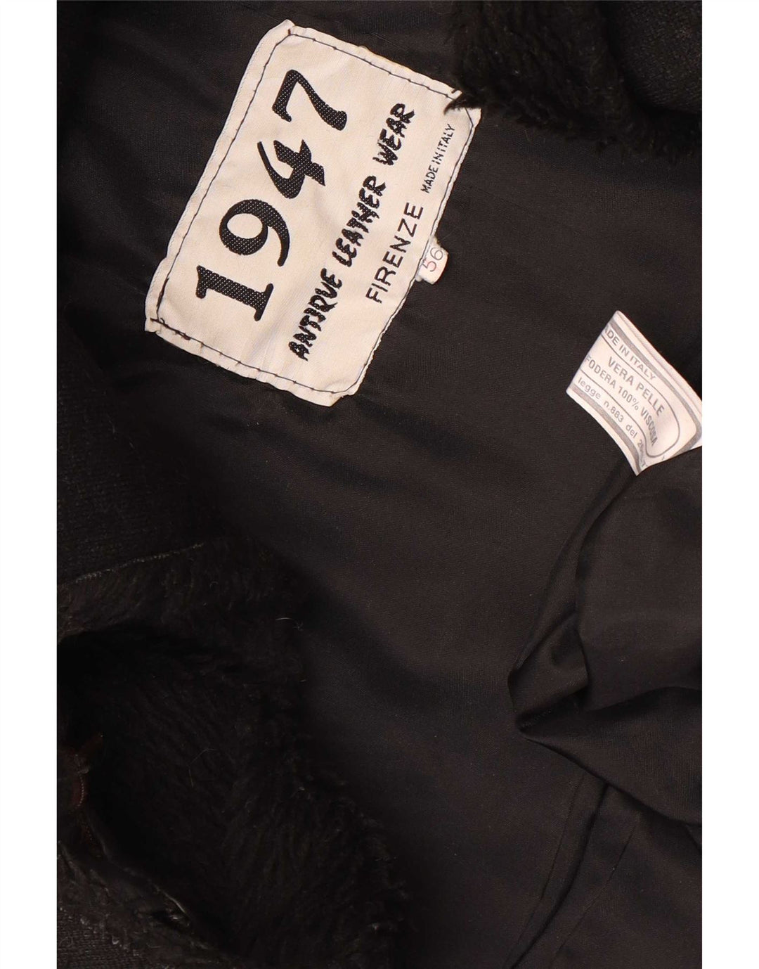 Vintage Ανδρικό Στρατιωτικό Δερμάτινο Μπουφάν IT 56 3XL Μαύρο Δερμάτινο
