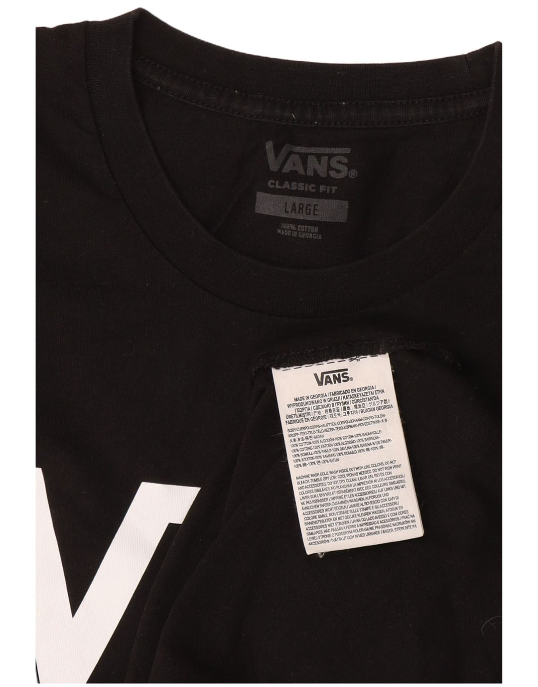 Ανδρικό Vans Classic Fit Graphic T-Shirt Top μεγάλο μαύρο βαμβακερό