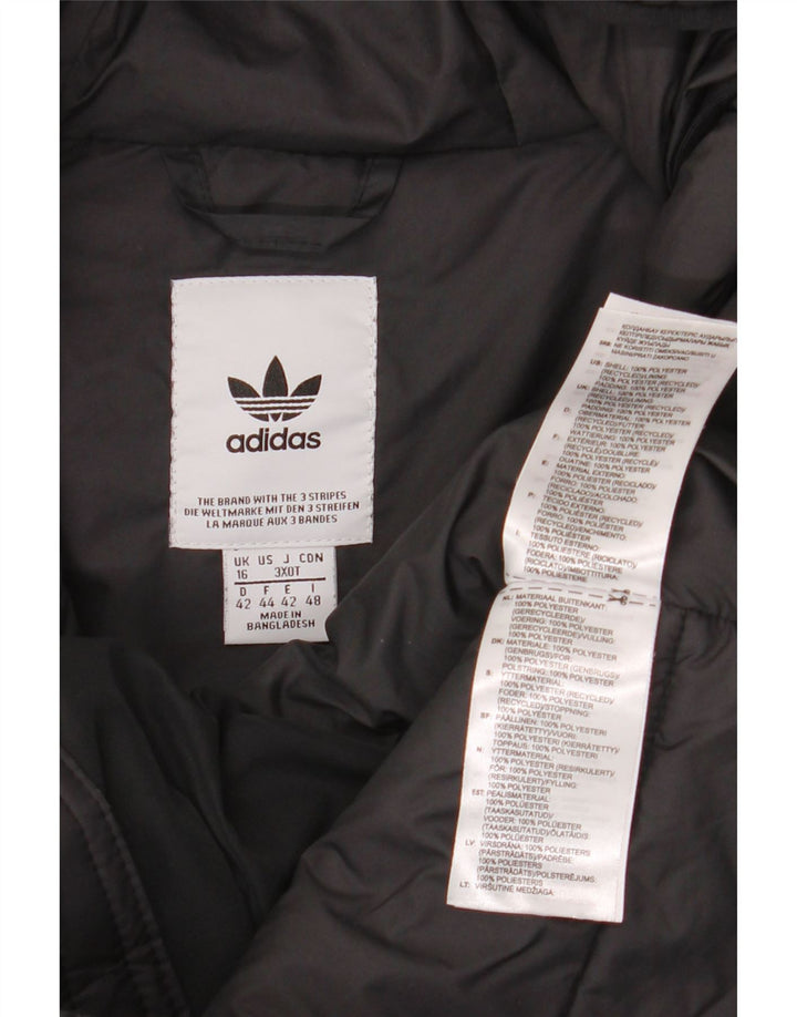 Adidas Γυναικείο μπουφάν με κουκούλα UK 16 μεγάλο μαύρο πολυεστέρα