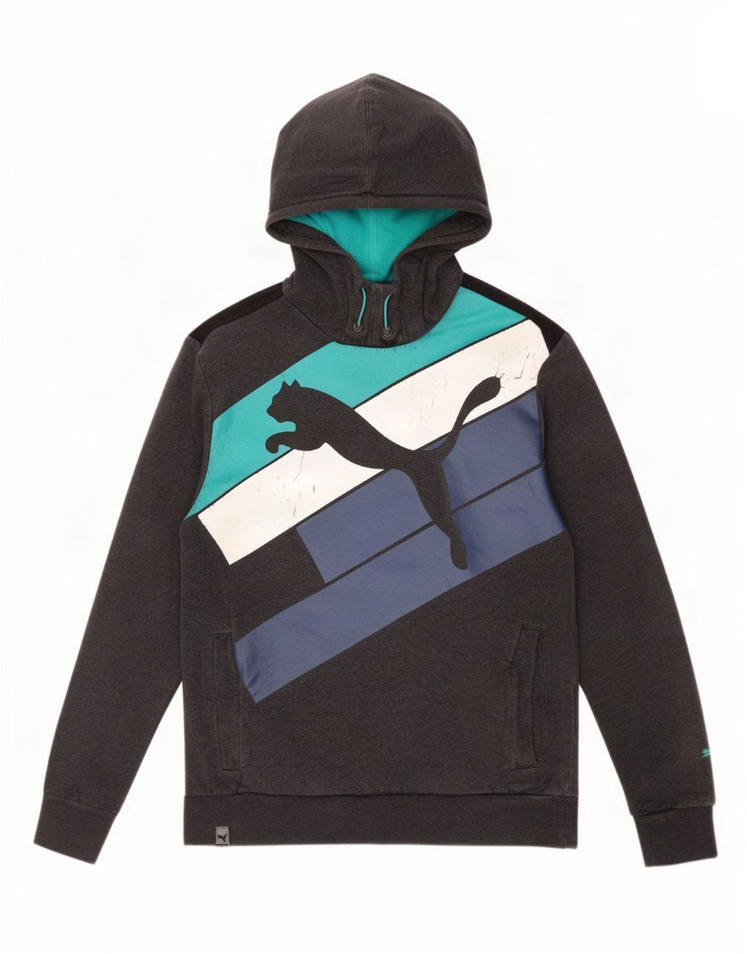 Ανδρικό γραφικό κουκούλα Puma, μεσαίο γκρι Colourblock