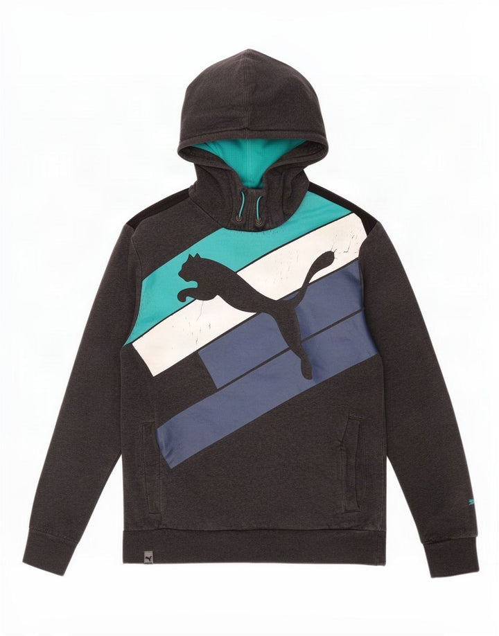 Ανδρικό γραφικό κουκούλα Puma, μεσαίο γκρι Colourblock