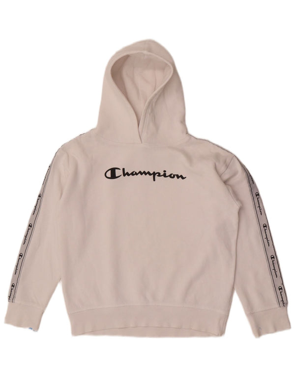 Champion Girls Graphic Hoodie Jumper 9-10 ετών Μεσαίο λευκό βαμβακερό