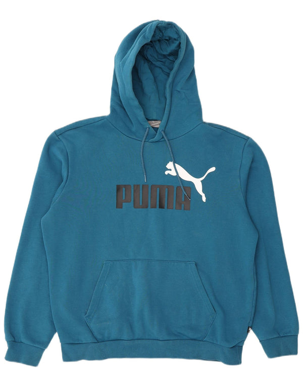 Ανδρικό γραφικό κουκούλα Puma, μεσαίο μπλε βαμβακερό