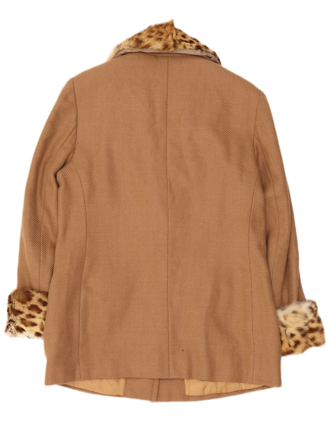 Vintage γυναικείο κοντό πανωφόρι UK 14 Medium Beige Animal print