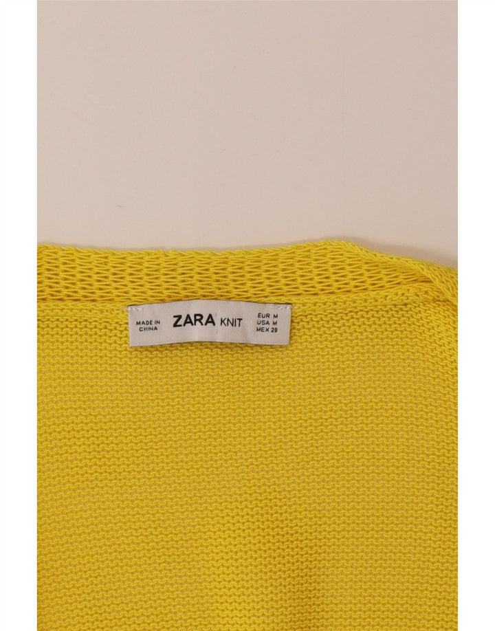 Zara Γυναικείο πουλόβερ με ζακέτα UK 12 Medium Yellow
