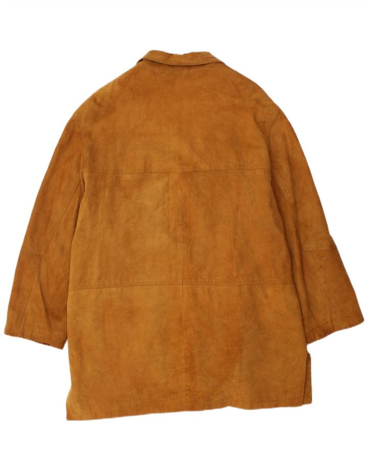 VINTAGE Γυναικείο Suede Jacket UK 18 XL Καφέ Δερμάτινο