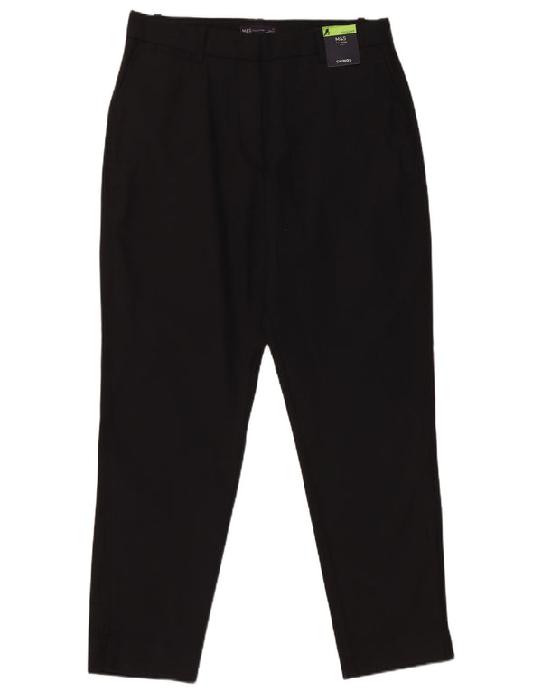 Γυναικείο ψηλόμεσο παντελόνι Chino Marks & Spencer UK 12 Medium W30 L27 μαύρο