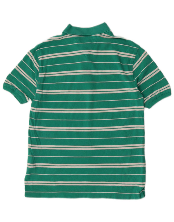 Tommy Hilfiger Boys Polo πουκάμισο 12-13 ετών Μεγάλο πράσινο ριγέ βαμβακερό
