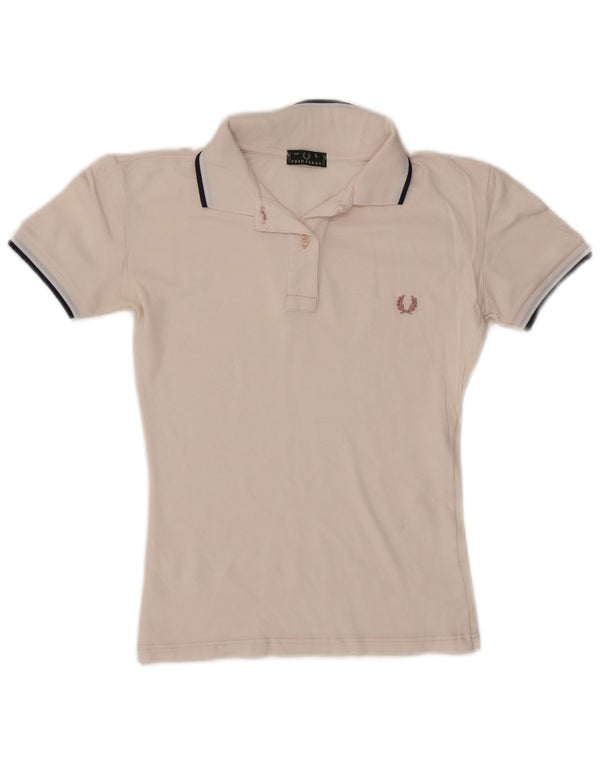 Fred Perry γυναικείο μπλουζάκι πόλο UK 14 μεγάλο λευκό ριγέ
